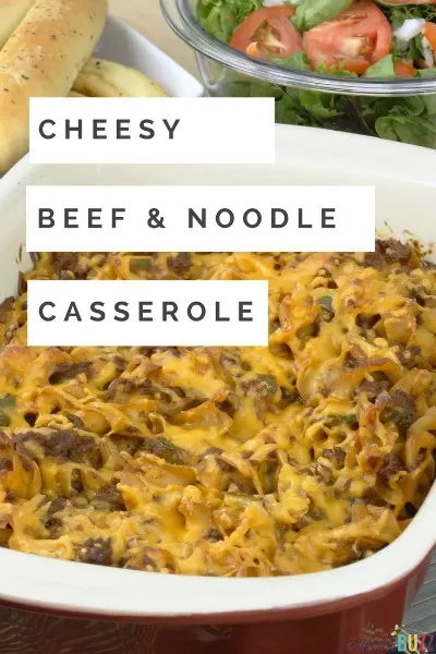 This easy Cheesy Beef and Noodle Casserole is one my family’s favorite go-to meals. It may taste like you spent hours making it, but in reality it takes a little less than an hour from start to finish!