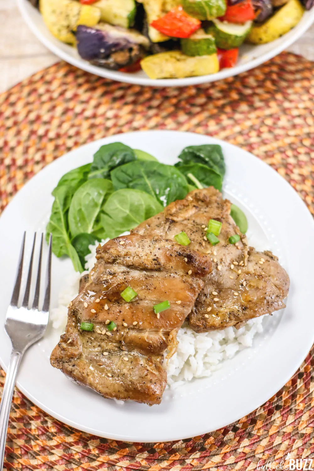 These grilled sesame chicken thighs are tender and moist, and are a quick and easy dinner recipe the whole family will love.