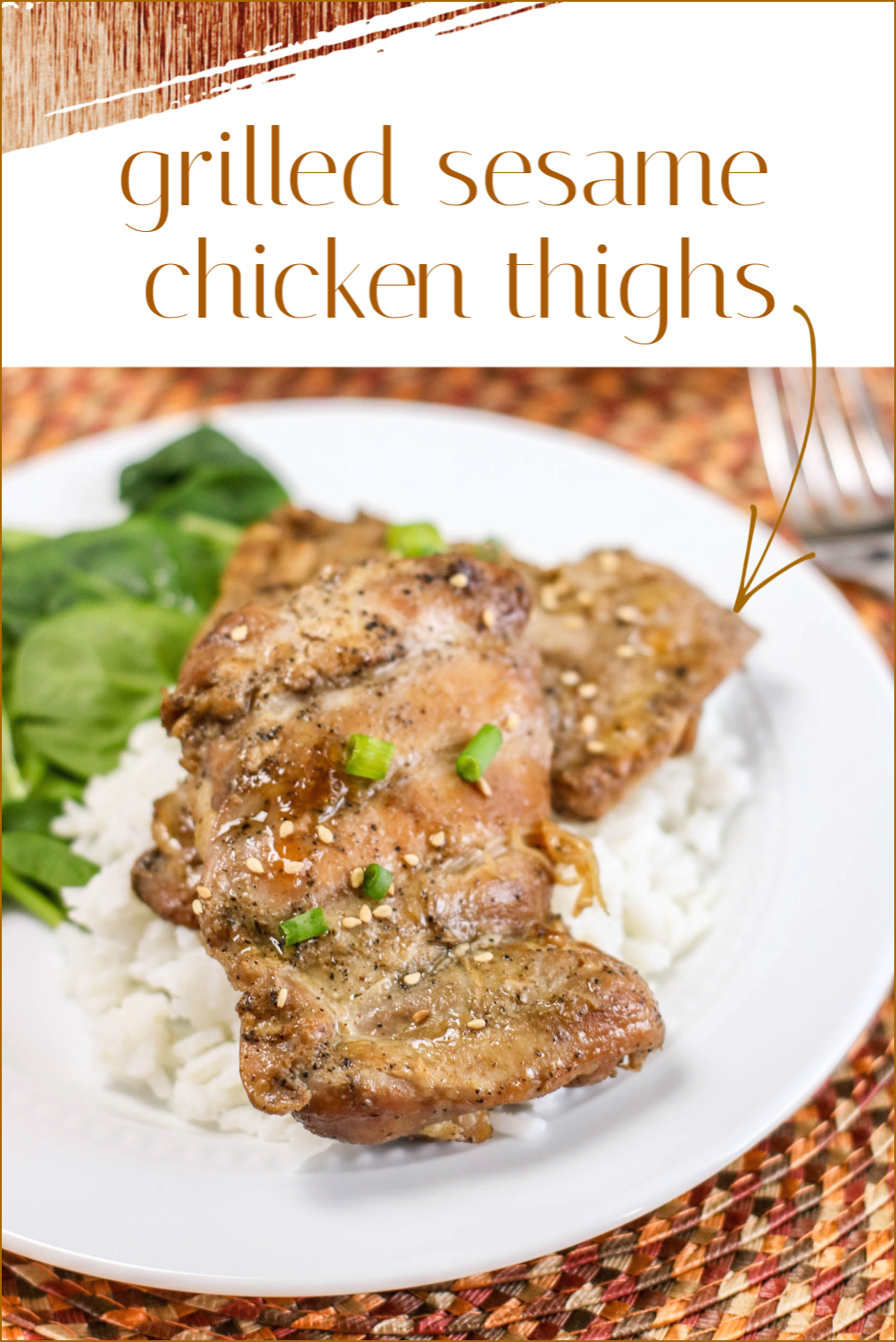Tender and moist chicken thighs are soaked in a savory-sweet marinade then grilled for a simple yet flavorful dinner in this Grilled Sesame Chicken Thighs recipe. A quick and easy recipe that the whole family will love. #recipes #grilledrecipes #chicken #sesamechicken