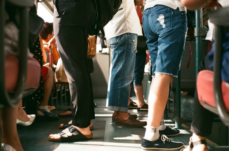 overcrowding on buses like this one is one example of how the pandemic is affecting public transit