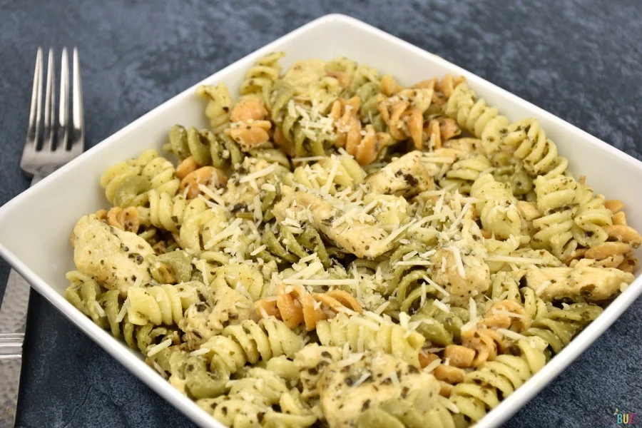  pesto pasta with fork