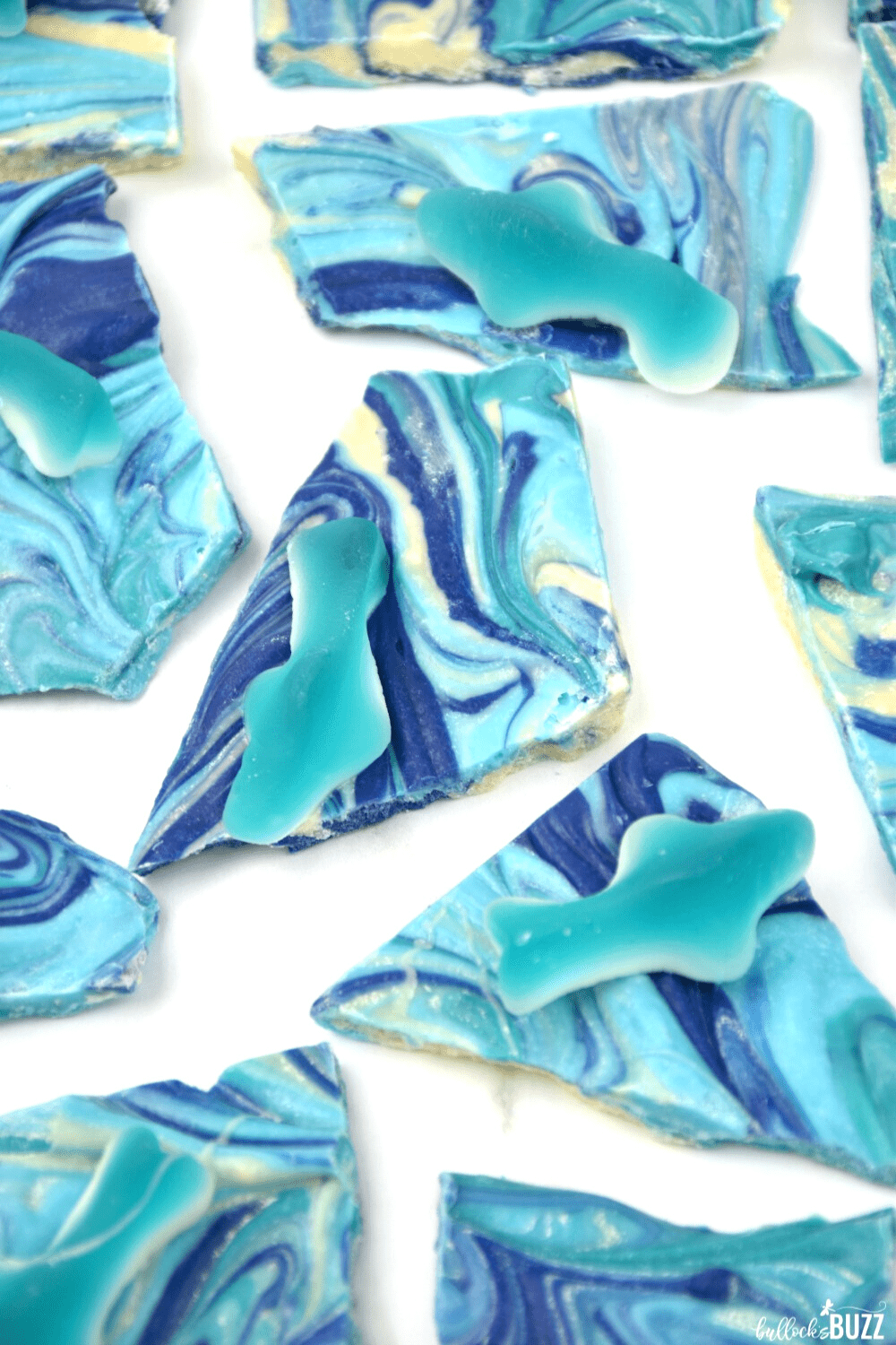 This easy Shark Bark Candy recipe is ideal for an ocean-themed celebration or a Shark Week treat!