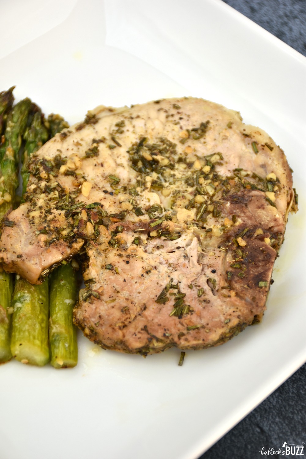 This Rosemary Sage Pork Chops recipe comes together in about 20 minutes or less. And it tastes amazing! So simple. Yet, so delicious.