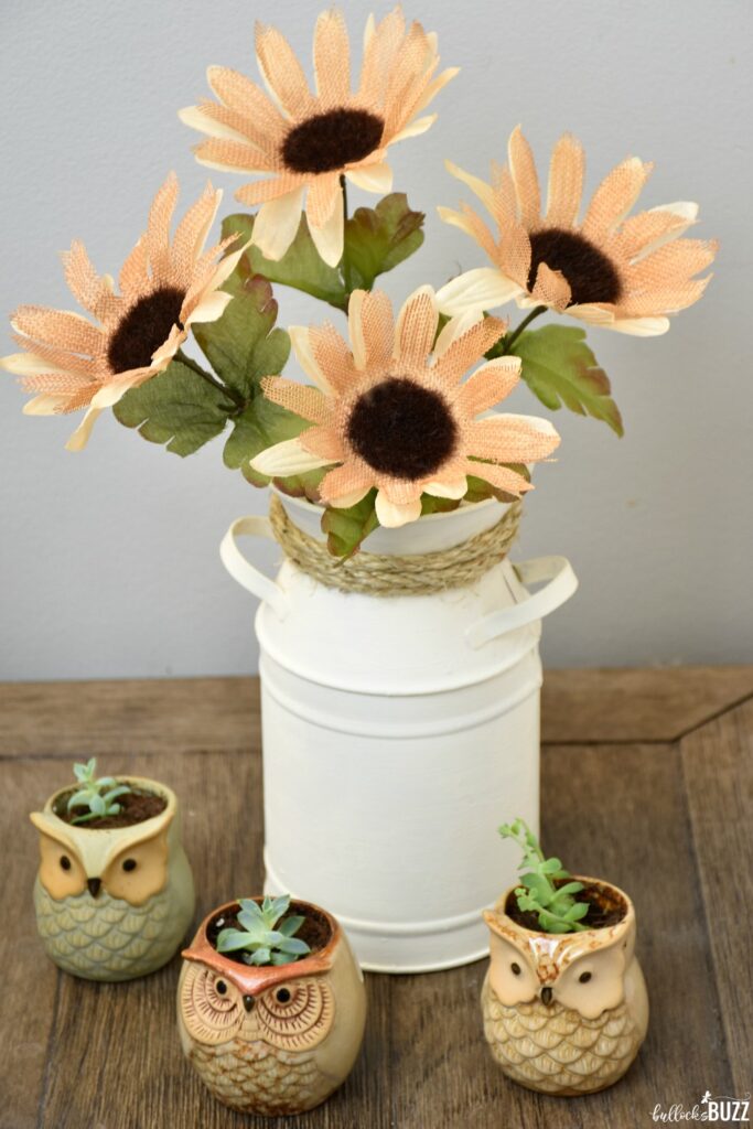 Bring rustic charm to your table with this beautiful DIY Milk Can Vase Centerpiece!