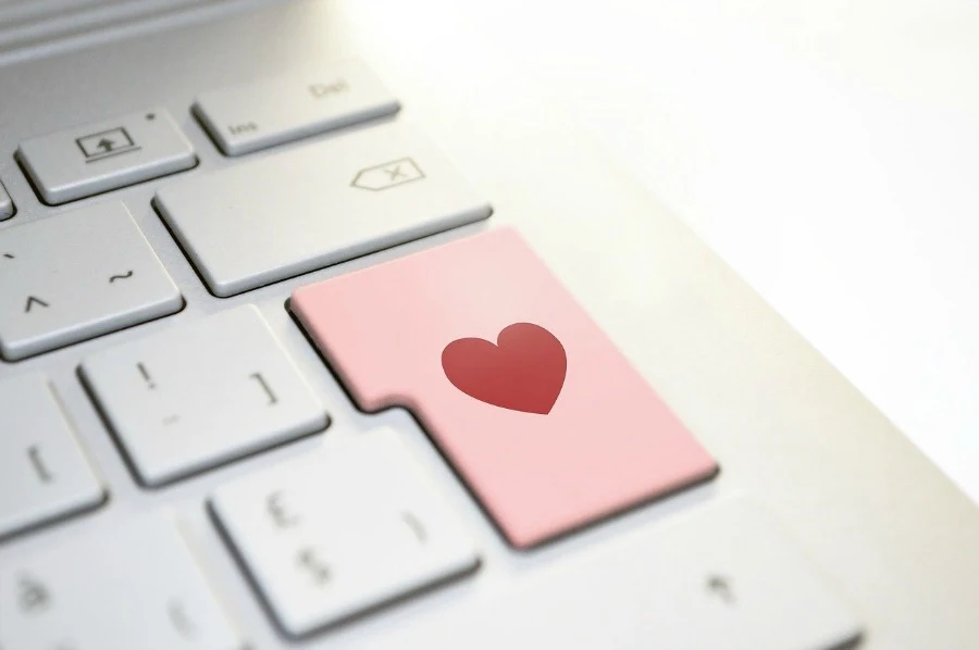 heart on computer keyboard