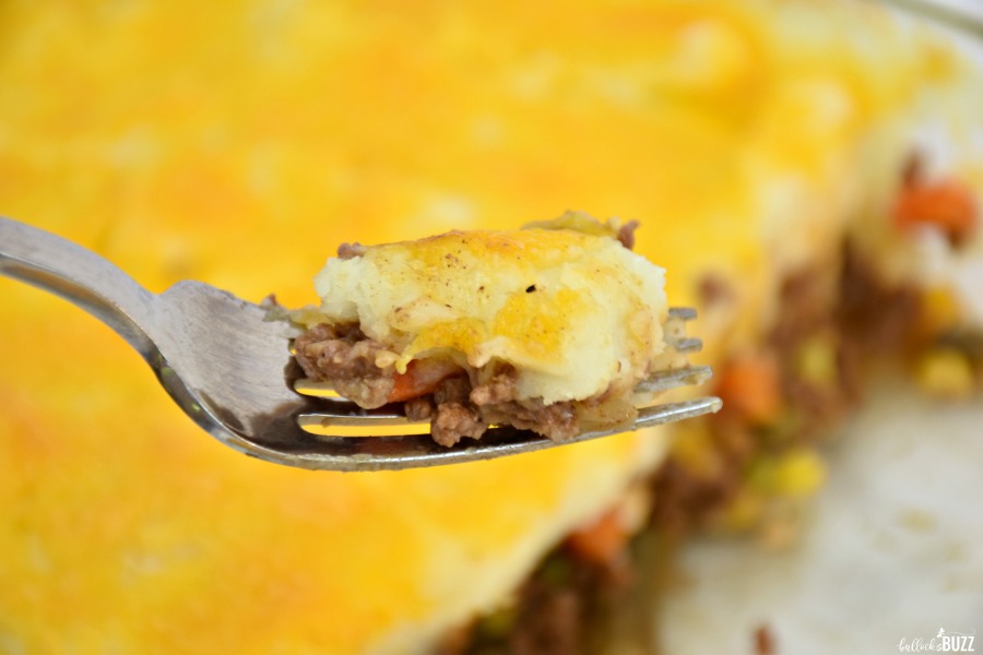 shepherd's pie on a fork