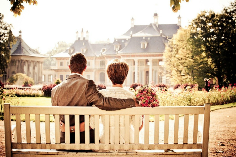 couple sitting on a bench