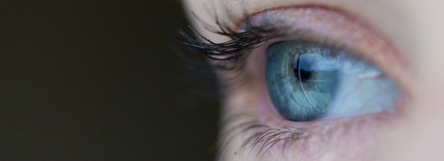 close up of woman's eye