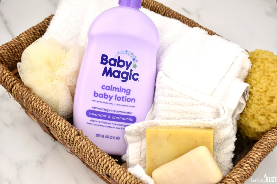 baby magic lotion in basket