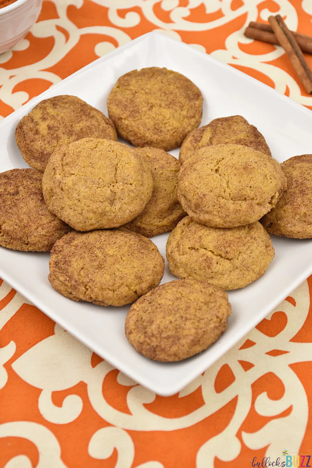 A simple recipe for soft and delicious Pumpkin Snickerdoodle Cookies.
