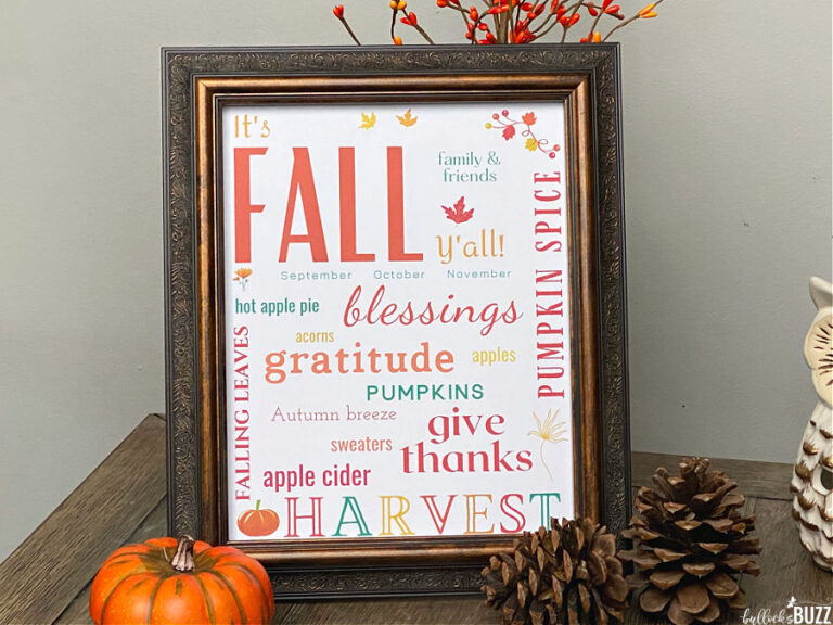 Fall Subway Art Printable - Bullock's Buzz