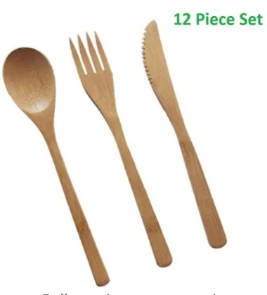Bamboo silverware set reusable