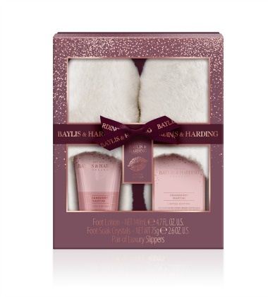 Baylis & Harding Cranberry Martini Luxury Slipper Gift Set