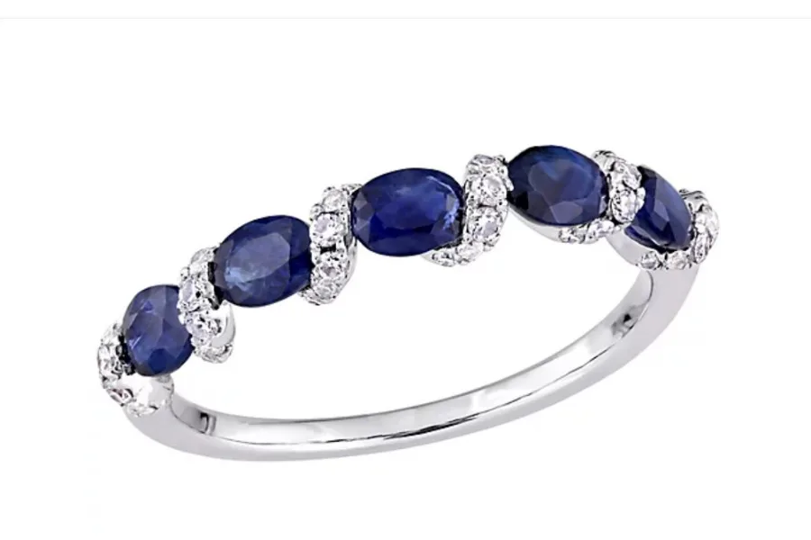 shop QVC for the holidays to find jewlery like this Bellini 14K Gold 1.00 cttw Sapphire & 0.25 cttw Diamond Ring