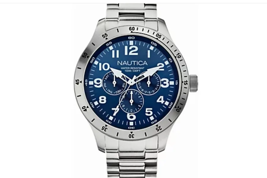 Nautica Men's Stainless Blue Dial ChronographWatch