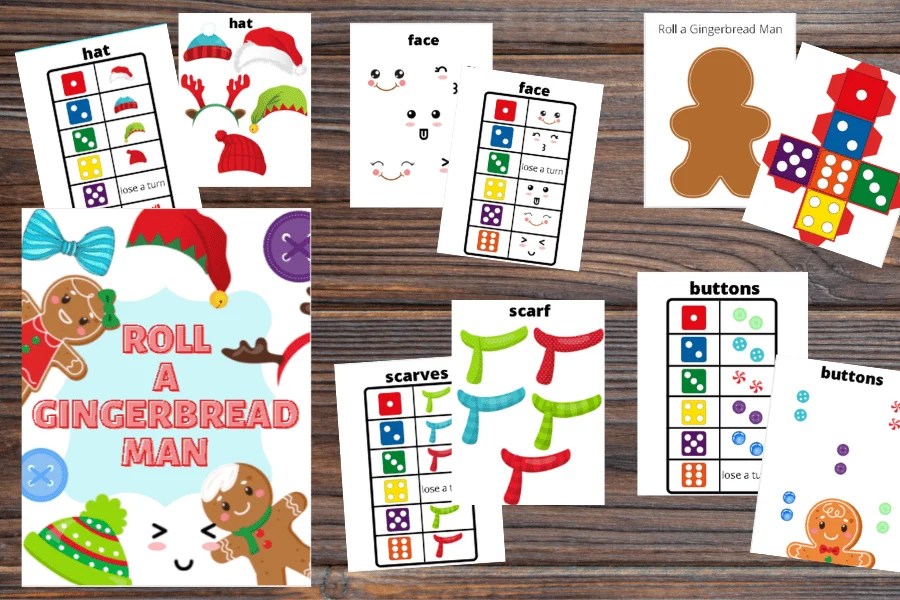 Roll A Gingerbread Man Printable Christmas Game