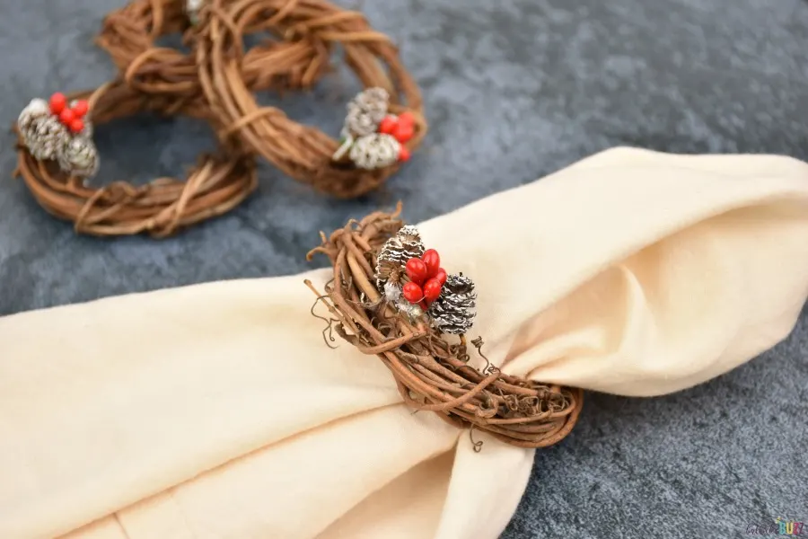 diy christmas napkin ring on napkins