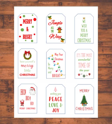 free printable Christmas Gift Tags mockup