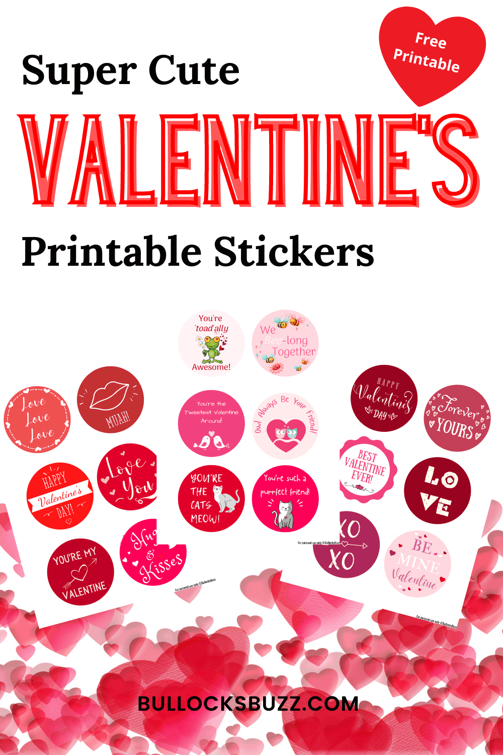 Free Printable Valentine's Day Stickers - Crafting a Family Dinner