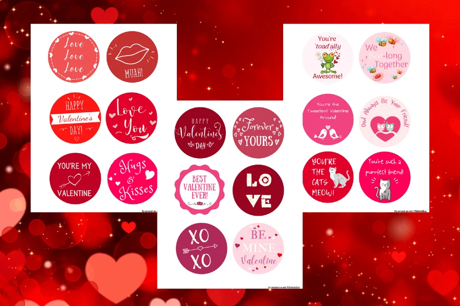 Printable Valentine's Day stickers