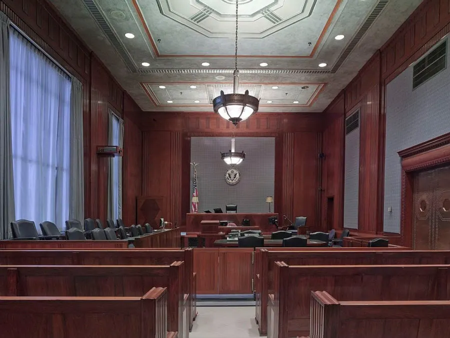 courtroom for child custody hearing