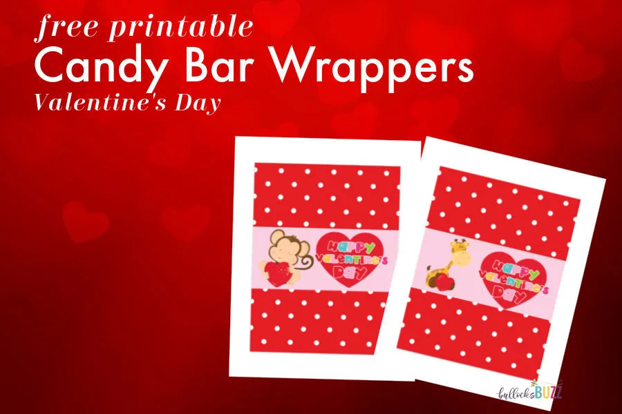 Printable Candy Bar Wrappers for Valentine's Day two designs