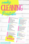 mock up of free weekly cleaning schedule checklist printable