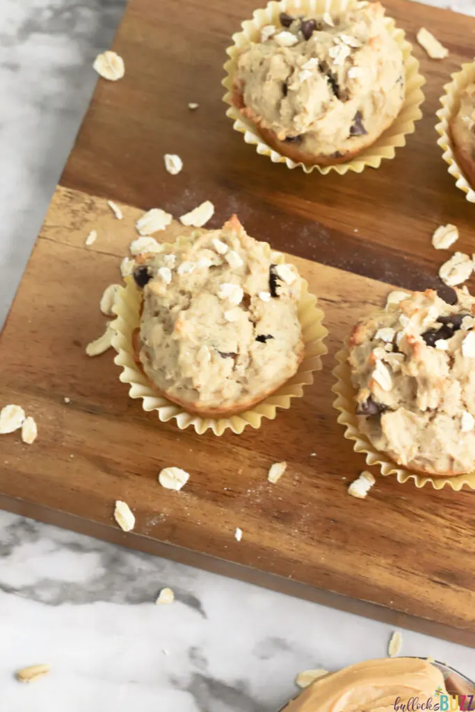These Peanut Butter Banana Chocolate Chip Muffins are easy to make and perfect for breakfast or as a snack.