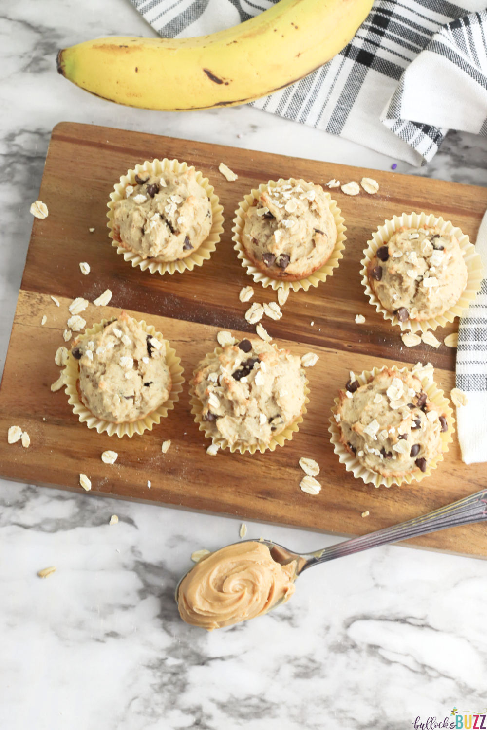 NextLevel Peanut Butter, Banana, and Chocolate Chip Muffins Bullock