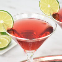 red Scarlett O'Hara cocktail in martini glass