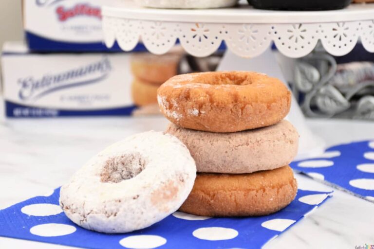 Entenmann's Donuts on a cake stand