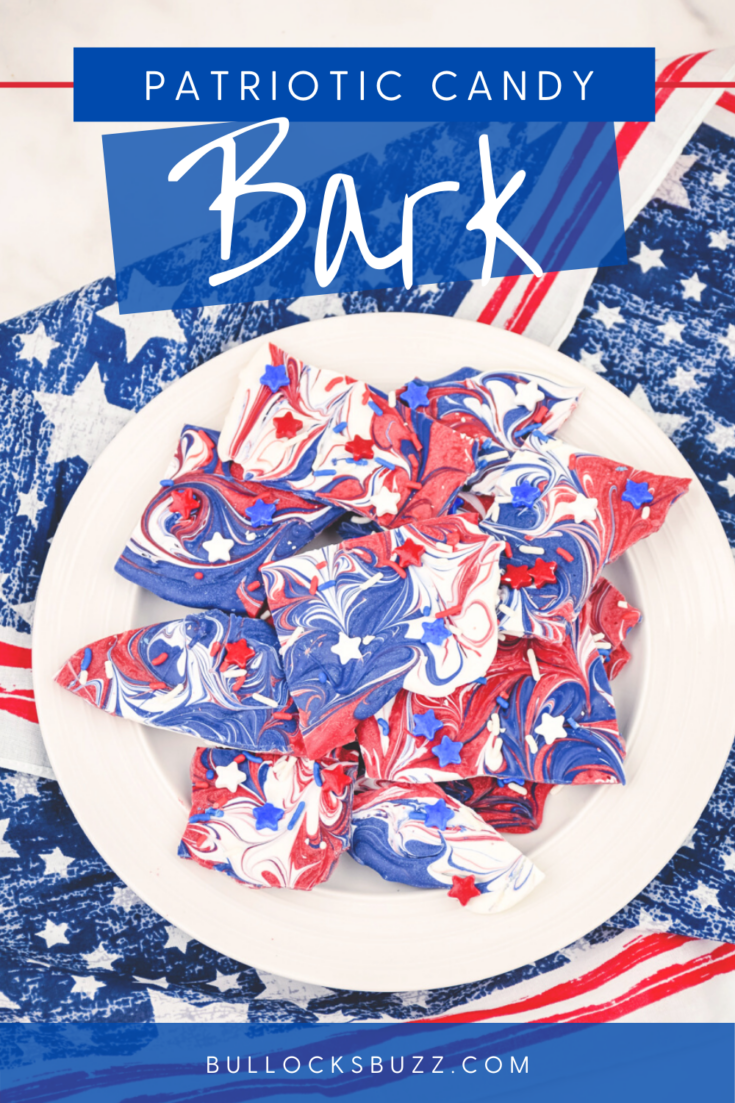 than this red, white, and blue candy bark recipe! This stunning patriotic candy bark is perfect for your Independence Day celebration. It's fun to make, looks quite impressive, and tastes great! #4thofJuly #candybark #candy #recipe #candyrecipe