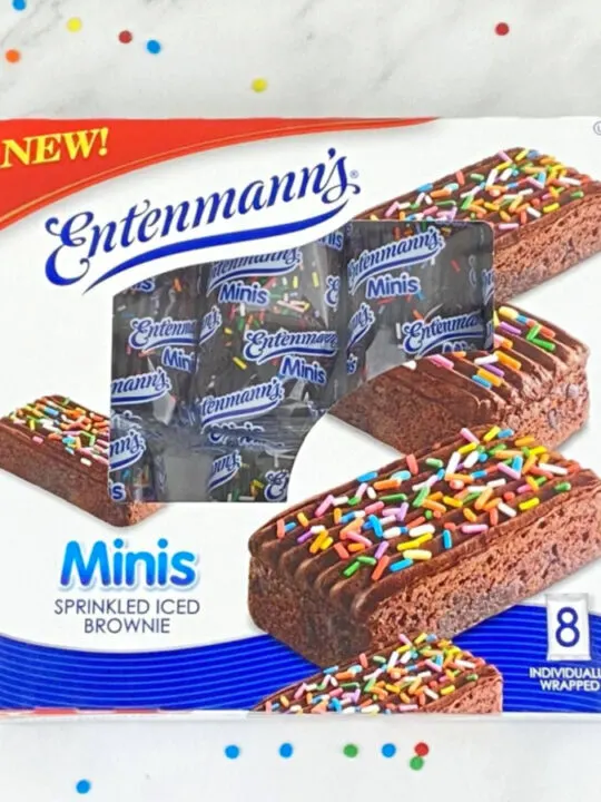 Entenmann's Minis Sprinkled Iced Brownies in box