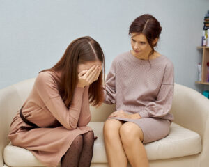 woman consulting a psychologist