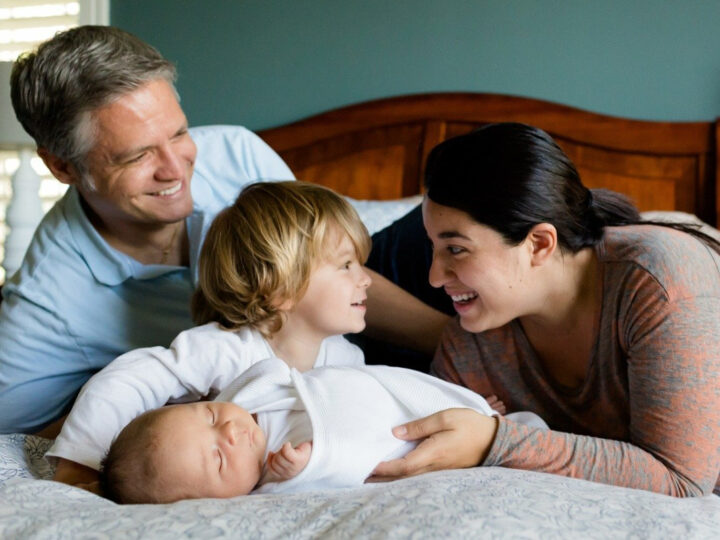 this family laughing together is one way to improve family communication