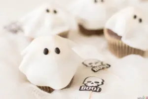 close up of Halloween cupcakes