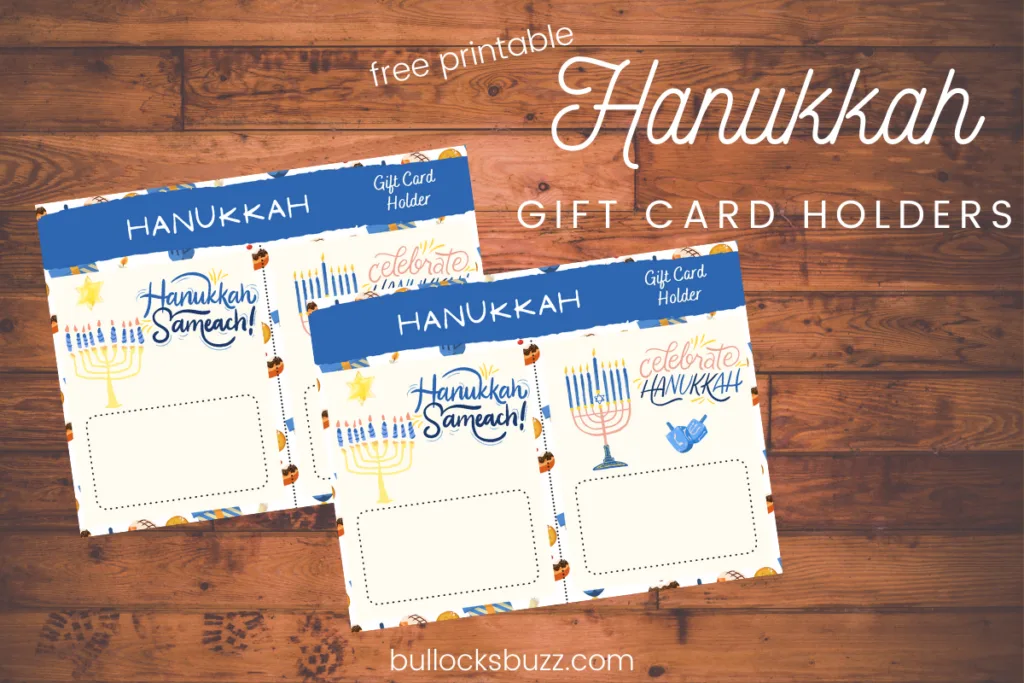 Hanukkah gift card holders mockup image