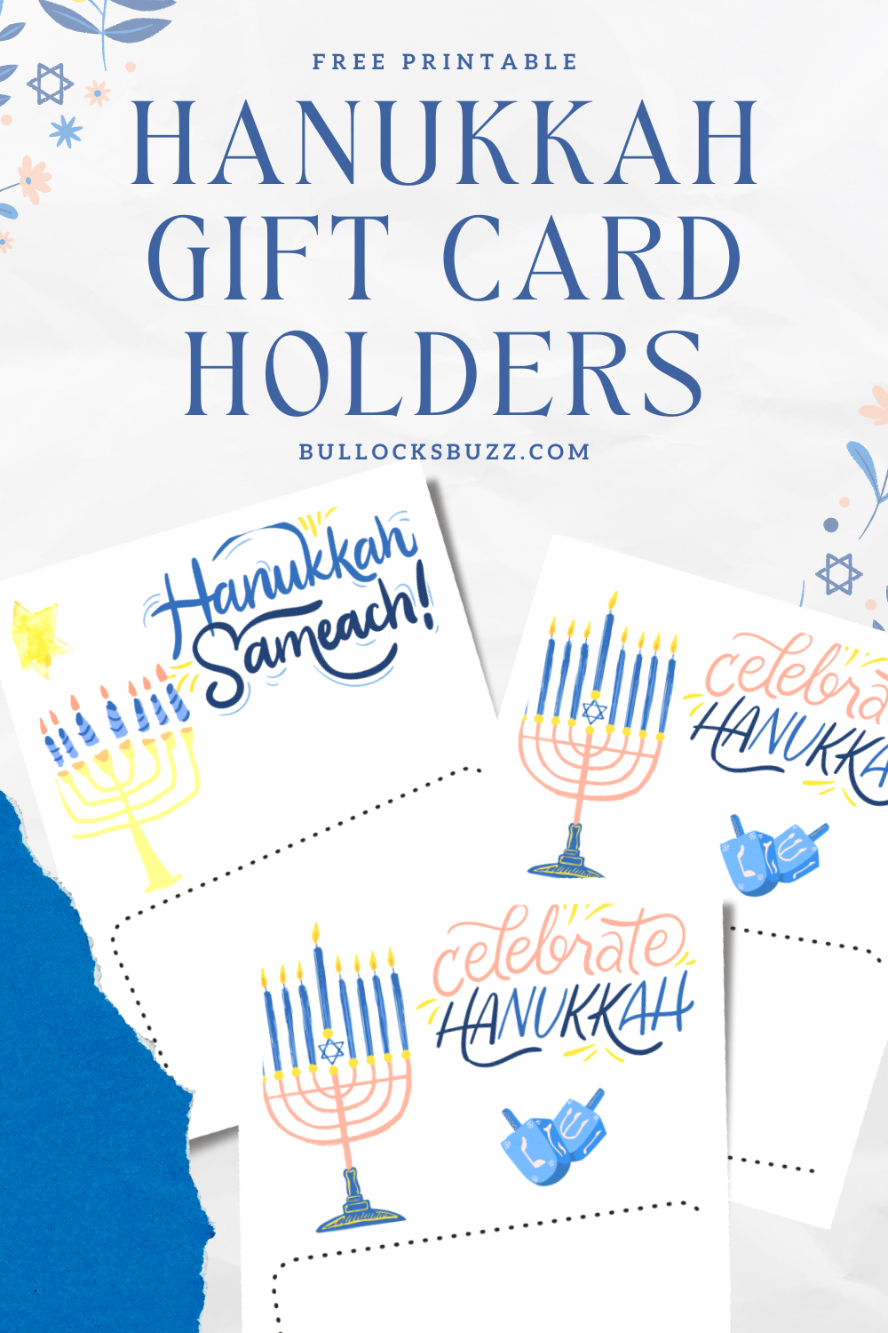 Printable Hanukkah Gift Card Holders - Bullock's Buzz