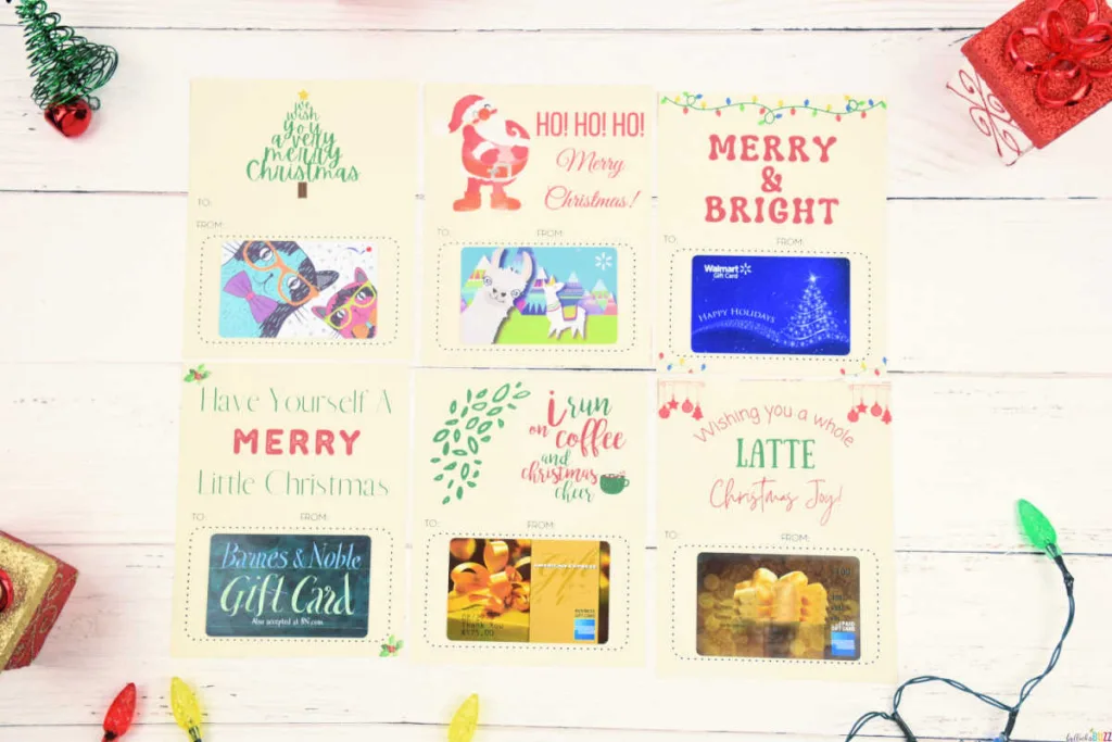 Christmas Gift Card Holders  Printable Christmas Card PDF