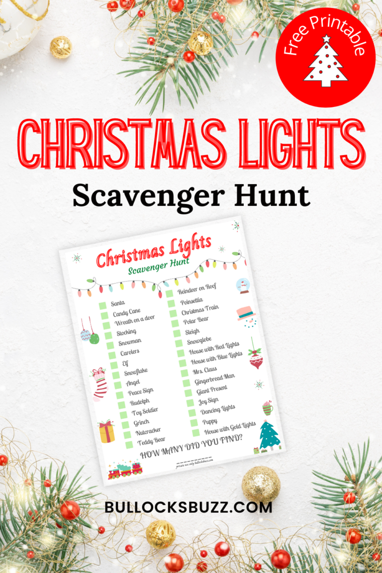 Christmas Lights Scavenger Hunt Game Printable Holiday Family