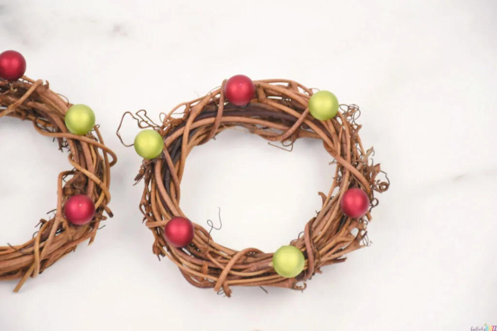 close up of Christmas Wreath Napkin holders