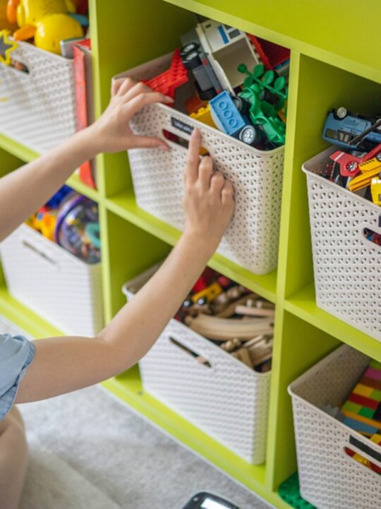 toys in baskets as a way to organize your home with young kids