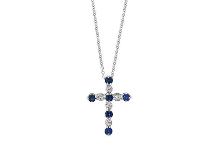 this diamond and sapphire cross pendant is another of our fine jewelry gift ideas from Belk