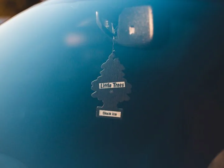 car accessories air freshener hanging from rearview mirror
