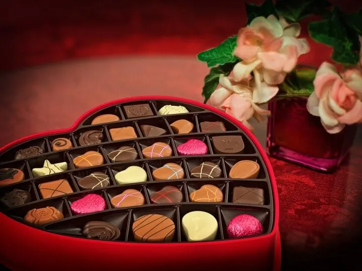 a box of chocolates makes great edible gifts for Valentine's Day