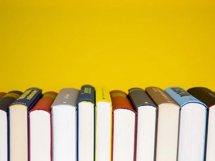 a row of books