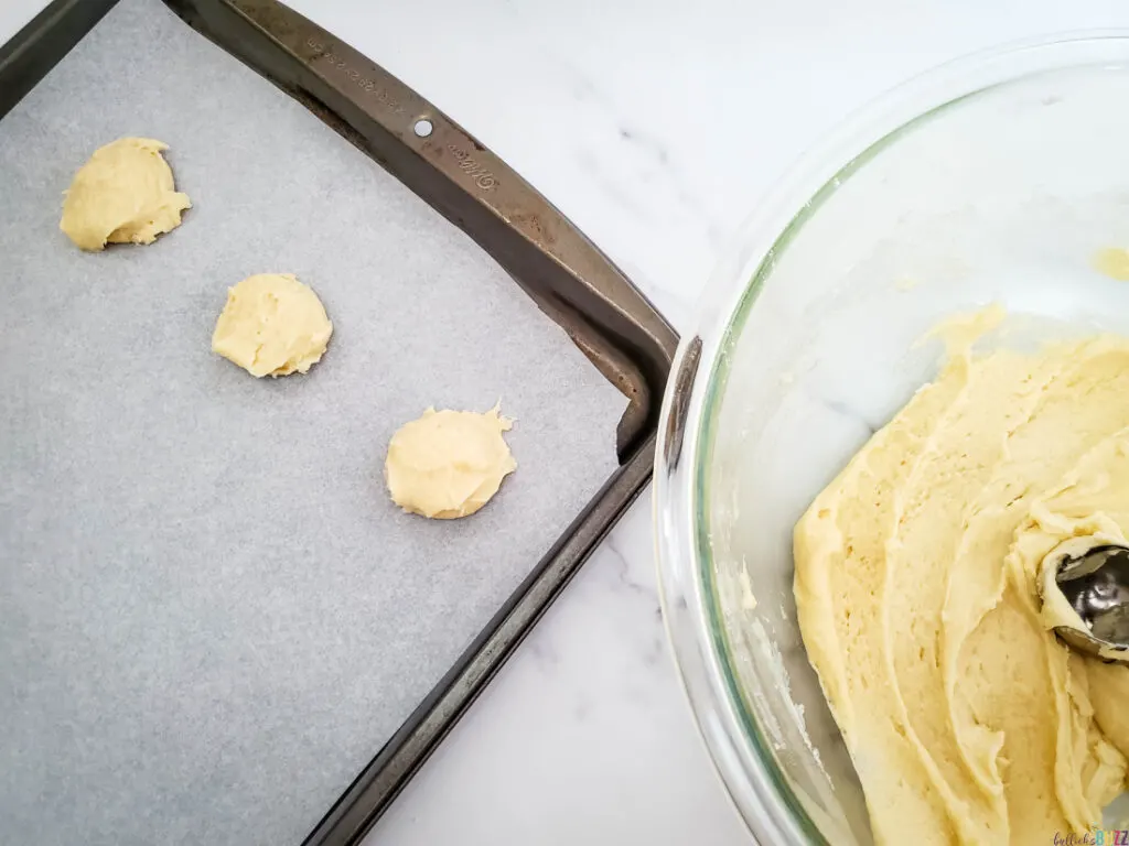 scoop dough onto cookie sheet