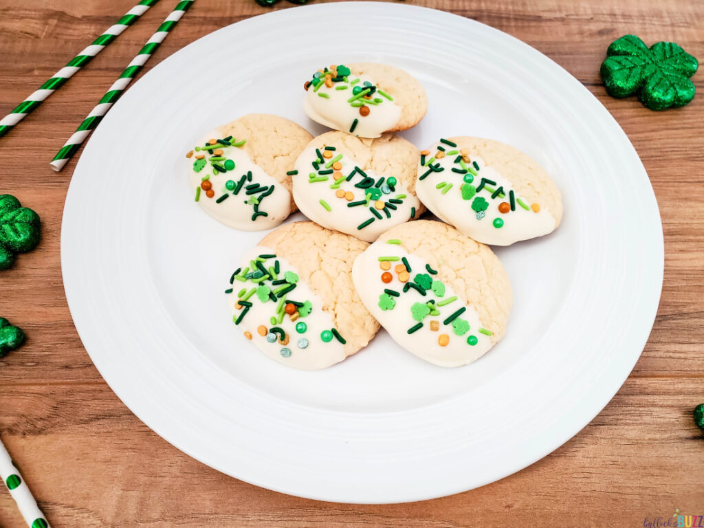 St Patrick's Day cookies on plate