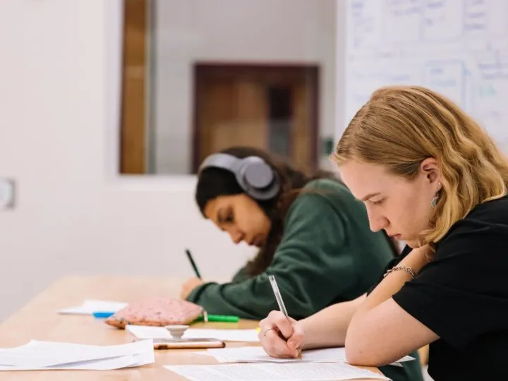 students studying