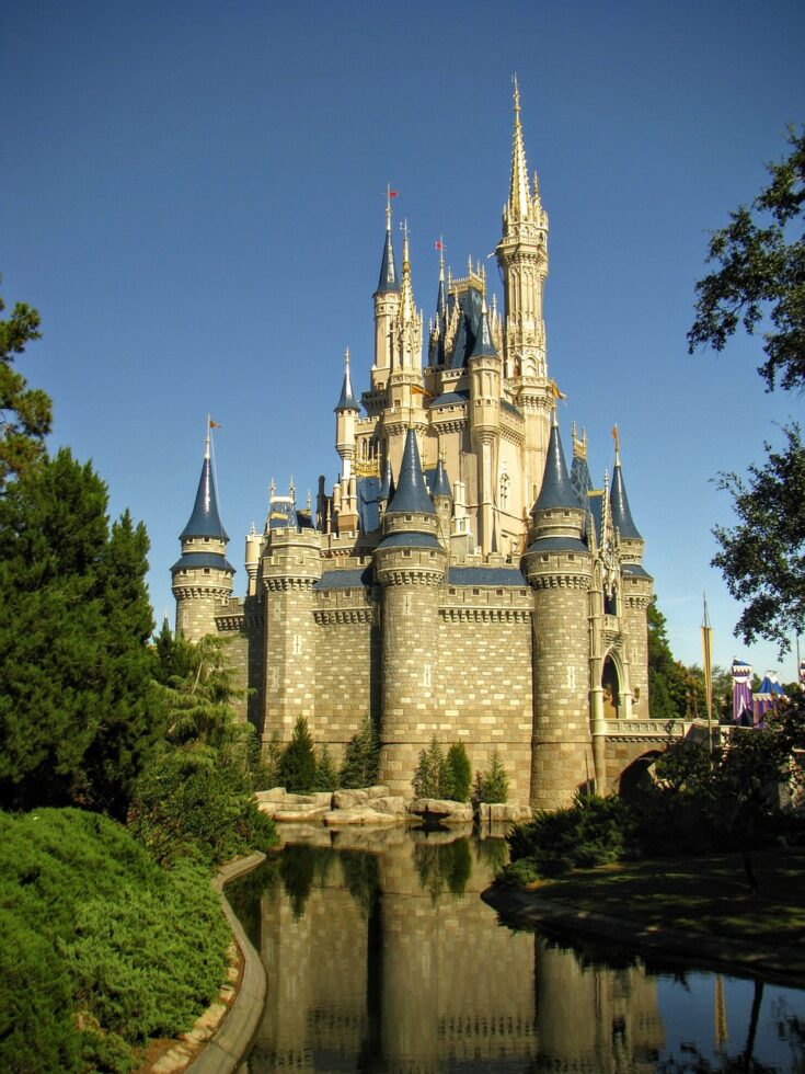 Walt Disney World castle with moat
